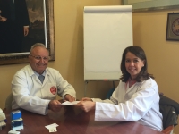  Rosario Moyano y Ramón Soler, en la firma del acuerdo.