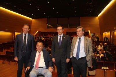 De izquierda a derecha, Eulalio Fernndez, Enrique Aguilar Gaviln, Jos Carlos Gmez Villamandos y Bartolom Valle