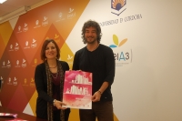 Carmen Liñán y Pablo Rabasco en la presentación de Abril en la Bilbioteca