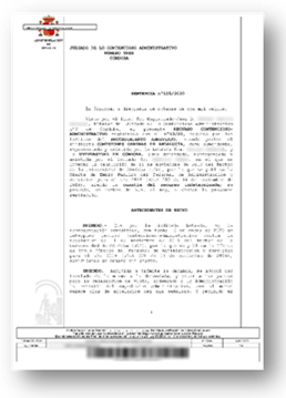 Sentencia 115/2020 Recurso Contencioso Administrativo CCOO OPE UCO 2019